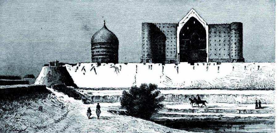 Turkestan. View from the south. Drawing by V.V. Vereshchagin. From the book of Yu. Skyler «Turkestan». 1876