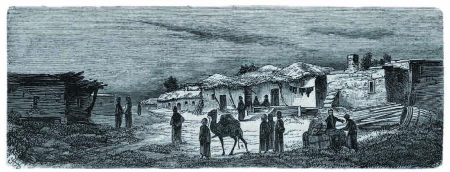 Bazaar in Turkestan. Engraving based on a sketch by D.V. Velezhov, 1866. From the World Illustration. 1870