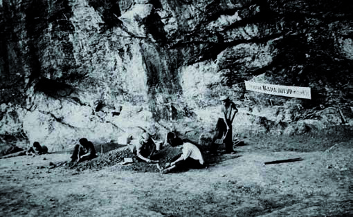 Karaungur Cave. Excavations in 1959 Photo by H.A. Alpysbayev